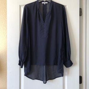 Navy blue striped blouse
